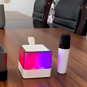K18 Portable Karaoke Party KTV Wireless Bluetooth Speaker w/ 2 Microphone Mini Bluetooth Karaoke Stereo (N21)