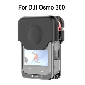 PULUZ | PULUZ Magnetic Camera Cage For DJI Osmo 360 Aluminum Alloy Material Dual Cold Shoe Expansion Frame with Silicone Lens Cap