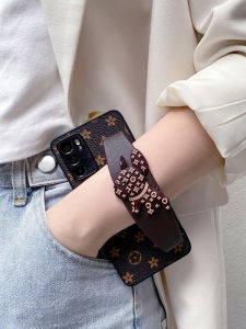 Trendy Bull Dog Wristband Phone Case for OPPO a Series Luxury Protection Silicone Cover Womens New Model Crossbody Strap