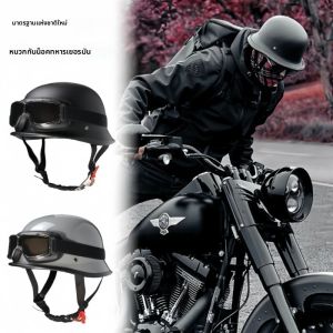VGV 602-D หมวกกันน็อครถจักรยานยนต์สไตล์เยอรมันครึ่งหมวกกันน็อคหมวกกันน็อค Retro Face หมวกกันน็อคสําหรับ Cruiser Scooter Chopper