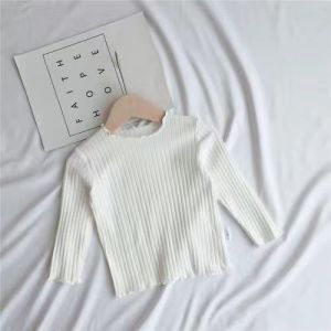 เสื้อเชิ้ตเด็กผู้หญิงแขนยาวฤดูใบไม้ผลิและฤดูใบไม้ร่วง ผ้าฝ้ายผสม คอกลม ทรงเข้ารูป เสื้อผ้าเด็ก เสื้อผ้าเด็กผู้หญิง