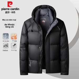 Pierre Cardin | Áo Khoác Lông Ngỗng Nam Mùa Đông Có Mũ và Lớp Lót Dày