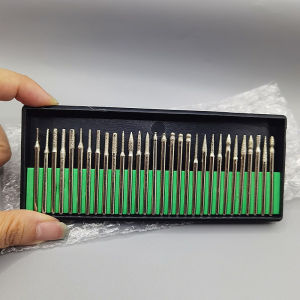 30Pcs/Box Diamond Nail Drill Bit Rotery Electric Milling Cutters For Pedicure Manicure Files Cuticle Burr Nail Tools Accessories