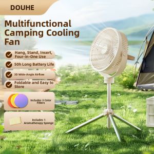 Douhe | Silent USB Rechargeable Long-Lasting Powerful Foldable Portable Outdoor Cooling Fan