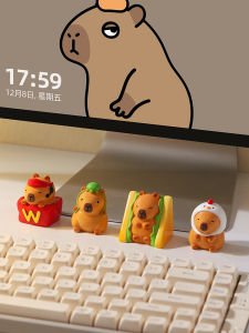 Capybara Figurine Office Desktop Stress Relief Cute Animal Resin Decorations Gift for Friends Colleagues Cartoon Style