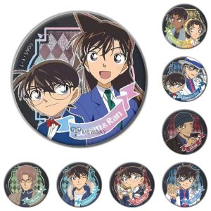 58mm Anime Detective Conan ‌Case Closed‌ Mouri Ran Kudou Shinichi Jimmy Kudo Cosplay COSTUME Badge Pin SPTE Tinplate Brooch﻿