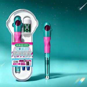 Hero | HERO P208M Thermo‑Erasable Fountain Pen Spaceship Design with Magnetic Cap 6 Assorted Colors 0.38mm EF Extra Fine Nib Replac