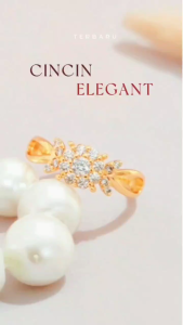 A215 - Cincin Wanita Dewasa Mata Zirkon Emas Imitasi Perhiasan Cincin Murah Terlaris - Cute