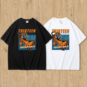 เสื้อยืดแขนสั้นผ้าฝ้ายแท้สำหรับผู้ชายในช่วงฤดูร้อน สไตล์ชาติพันธุ์ กางเกงขาสั้น สีดำ คอกลม ลายดอกไม้ชาติพันธุ์