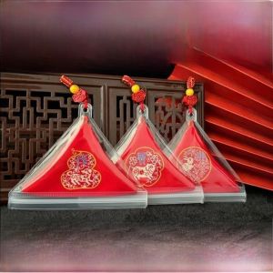 Baby Fu Character Bag for Safety Amulet Bag Lucky Bag Charm Protective Sleeve Pin Bag Sachet Transparent Triangle Waterproof Amulet Bag Bag