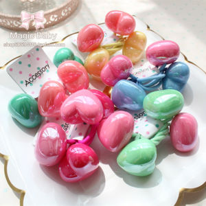 Princess Style Childrens Hair Accessories Student Hair Ties Color Block Shiny Heart Shaped Hair Bands Cute Korean Design