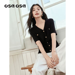 OSA | V-neck Slimming Summer Knit T-Shirt