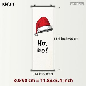 VIKAMA Scandinavia Giáng Sinh Cuộn Thảm Tuần Lộc Cây Giáng Sinh Santa Mũ Nghệ Thuật Treo Tường Lễ Hội Trang Trí Phòng Khách Poster 100% Polyester