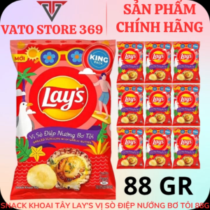 Bánh snack khoai tây LAYS vị sò điệp nướng bơ tỏi gói 88g