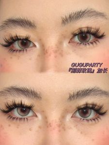 ขนตาปลอม GUGUPARTY Rose Thorn ขนตาปลอมแบบแยกชิ้นหนาธรรมชาติสำหรับผู้หญิงผิวสีเอเชียสไตล์การ์ตูนหนาและหนา