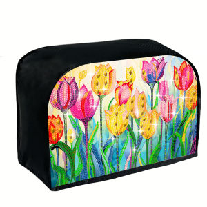 1 DIY tulip print diamond art toaster cover canvas dust-proof adult diamond painted art decoration set