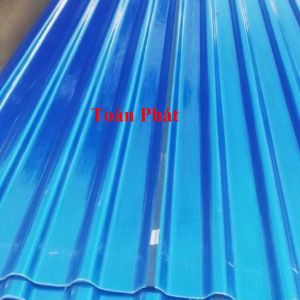 (Khổ rộng 1.05m x Dài 1m) Tấm tôn nhựa sóng màu Xanh lấy ánh sáng mái nhà che nắng che mưa chất lượng tôn nhựa lấy ánh sáng