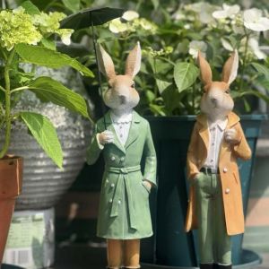 Đồ Trang Trí Cặp Bunnies Cầm Dù Bằng Nhựa Đồ Trang Trí Nhà Đồ Trang Trí Để Bàn Đồ Trang Trí Phòng Khách Đồ Trang Trí Phòng Ngủ Đồ Trang Trí Nhà Vườn