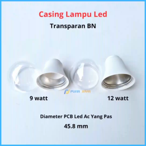 Casing Lampu LED Transparan 9 12 Watt Cover Bening Housing LED