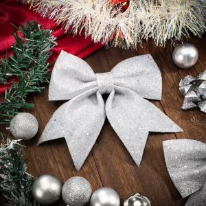Believe 12pcs Christmas Bowties Pack – Big Bow for Christmas Tree Topper Christmas Ribbon Bow Christmas Bows Decoration Ribbon Decorations Xmas Xmas Tree Decor Christmas Decorations Home Display Xmass Decoration Sale for Holiday