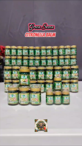 Authentic Green Seven Se7en Citronella Lemongrass Massage Balm 15g 50g 100% Original Thailand mosquito souvenir gift unique birthday giveaway give away regalo