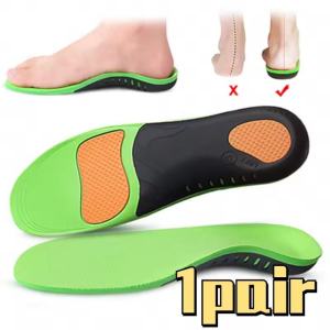 1Pair Orthopedic Arch Support Shoe Insoles Flat Feet Orthotic Insoles Shock Absorb Massage Cushion Shoes Insert X/O Type Leg Plantar Fasciitis Relieve Heel Pain Shoe Pads