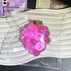 Cozy Squishy Handmade Grape Squeeze Toy Simulated Fruit Stress Relief Slow Rebound Sensory Fidget Toy for Anxiety and Focus Gift