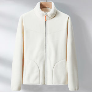 Double-Sided Coral Fleece Womens Fleece Shell Jacket Liner Spring & Fall Winter Thickened Heattech Polar Fleece Jacket Mens Double-Sided Wear