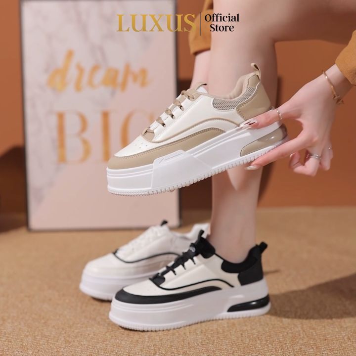 Luxus Reina Sepatu Sneakers Sepatu Sneakers Wanita Import Sport Shoes Cream LX1005