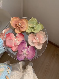 🔥Cadia👍 Gradient Butterfly Orchid Pearl Hair Clip Super Fairy Flower Fresh Bangs Clip Women Headdress