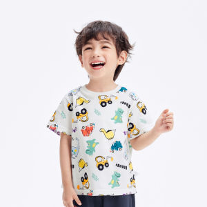 Balabala trẻ em quần áo bé trai tay ngắn t Áo sơ mi hàng đầu 2024 mùa hè mới quần áo trẻ em bé