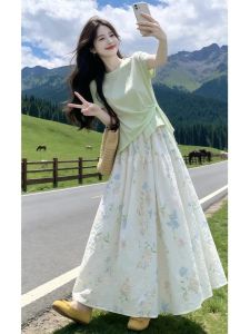 Loowmane | Youthful Unique Pretty Summer Suit Set Short Sleeve Top And Skirt