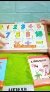 PE4 Paket Edukasi Belajar Anak 4 in 1: Flash Card Hewan & Kartu Belajar Huruf Angka Puzzle Edukatif