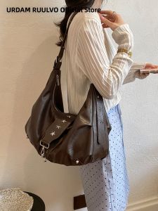 URCDN RDALVO | Retro Large Capacity Soft Leather Tote Commuter Bag Women