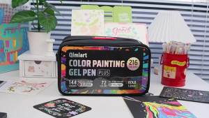 Languo 216-Color Acrylic & Glitter Gel Pen Kit with Organizer Bag Professional Paint Pens for Artists Canvas Rock Paining