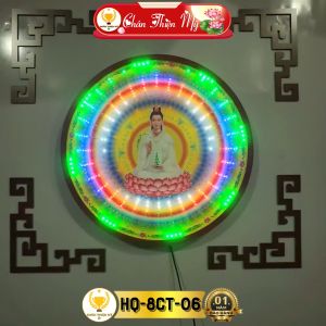 Hào Quang Led 8 Chương Trình Quan Thế Âm Bồ Tát CHÂN THIỆN MỸ Đèn Trang Trí Bàn Thờ Cho Tượng Phật HQ-8CT-06