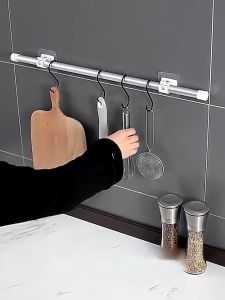 [จัดส่งจากกรุงเทพฯ] ตะขอยึดราวม่าน แบบมีกาวในตัว ห้องครัวและห้องน้ำที่ยึดราวม่านอาบน้ำ ราวแขวนผ้าเช็ดตัว ไม้เท้ายืดหดปรับระดับได้ราวม่านอาบน้ำรางหน้าต่างแขวน Tension Rod Curtain Shower Adjustable Rod Sprin