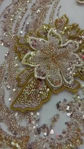 African Heavy Beaded Net Lace Fabric French Bridal Sequins Lace Fabric Luxury Nigerian Tulle Lace Fabric Couture Materie 5 Yards