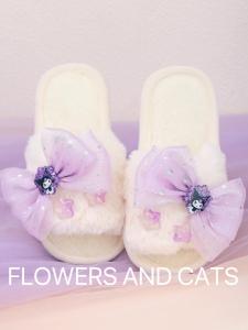 Princess Style Cotton Slippers for Girls Autumn Winter Indoor Anti-Slip Toe-Open Childrens Shoes Comfortable Soft Soles