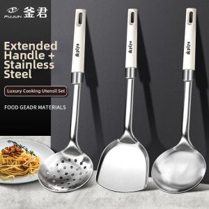 FUJUN | 304 Stainless Steel Extended Handle Heat-Resistant Cooking Utensil Set