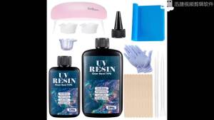 Hard UV Resin Glue Kit Fast Curing Epoxy Resin UV Glue with Mixing Tools for Starter Supplies for Art Craft Jewelry Making DIY