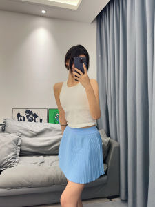 Lulu Same Varsity Sports Fitness Tennis Skirt Sweet Girl Yoga Skirts Female Versatile Anti-Exposure Pleated Skirt