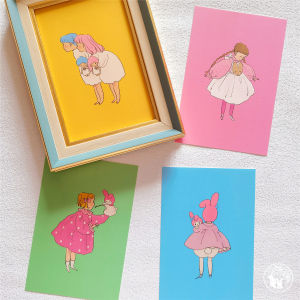 Limited Edition Meowth Girl Doll Postcard Collaboration Cute Childrens Card Sunmood Workshop Japanese Original Paper Material