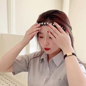 Gratis Ongkir - 2in1 Bando Include Jepit Rambut Fashion Korea Pola Mutiara / Bando Rambut Kepang