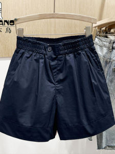 กางเกงขาสั้นเอวสูงยืดหยุ่นสีเขียวมะกอก TUCANO กางเกงขายาวขากว้างลำลองสำหรับผู้หญิงในช่วงฤดูร้อนปี 2025 กางเกงขายาวลำลองที่สวมใส่สบาย