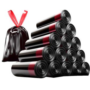 Túi Rác Bằng Nhựa Dày Có Dây Rút Dùng Trong Nhà Bếp Túi Rác Đeo Tay Túi Rác Tự Đóng 45x50cm Túi Rác Chất Liệu PE Gia Đình Túi Rác Túi Đựng Rác