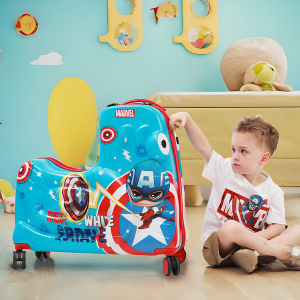 Childrens Travel Suitcase Mickey Mouse Minnie Mouse Rideable Pullman Bag Hard Shell Cartoon Pattern Lockable Wheels for Boys And Girls