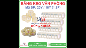 [MEGA SALE] COMBO 10 cuộn Băng Keo Văn Phòng 20Y / 18Yard bản rộng 18F (18cm) chất keo siêu dính.
