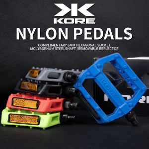 KORE MTB Road Bike Pedals Bearing Pedal Non-slip Folding Bicycle Fixed Gear Water Proof Nylon Downhill Ultra-Light for 14mm Part