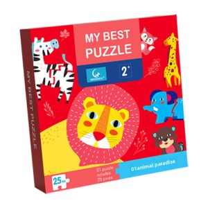 XIAOWANDOU | Animal & Car Themed Educational Puzzle for Toddlers 4 Pieces